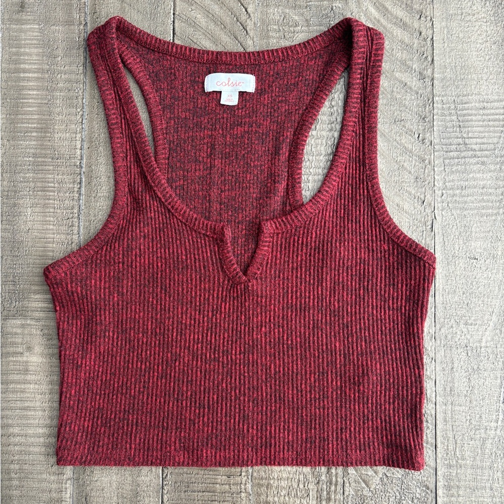 Colsie Ribbed Knit Cropped Tank Top Size XS